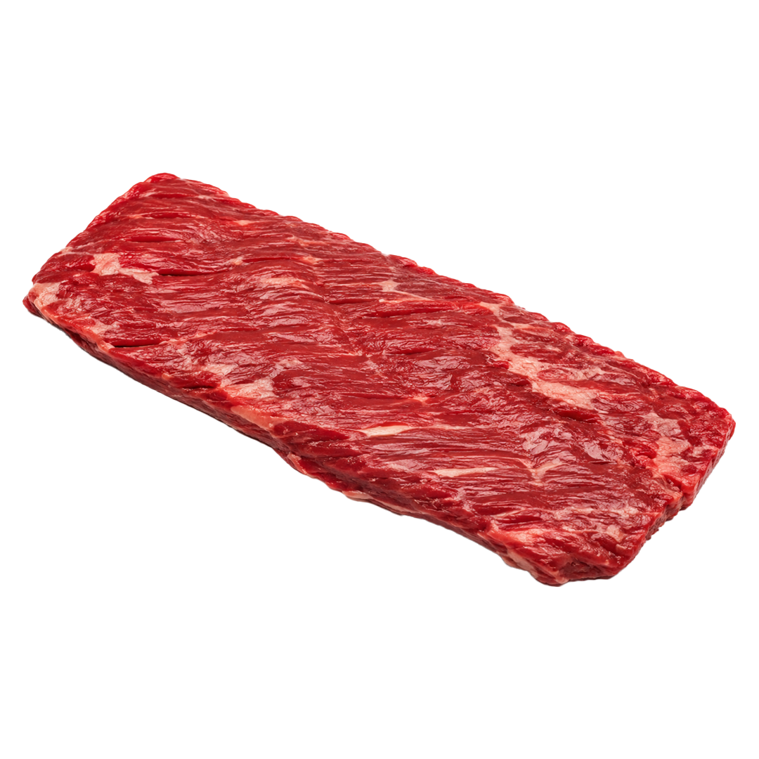 Hand-cut skirt steak at Ferrucci's Market butcher counter in Little Silver, NJ
